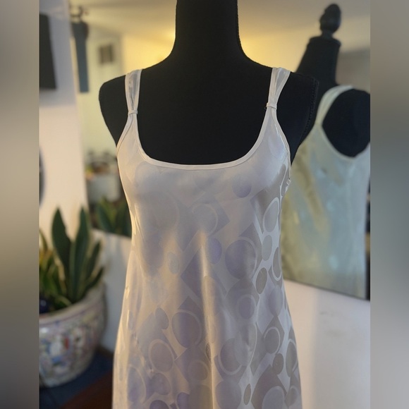 Vintage Oscar de la Renta Pink Label Flowy Midi Slip Dress Geometric Y2K Size M - Picture 4 of 5